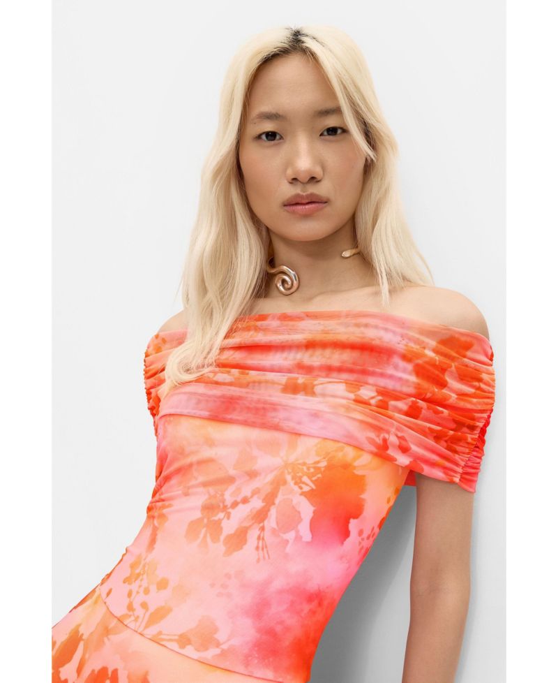Women's Floral Long Mesh Dress