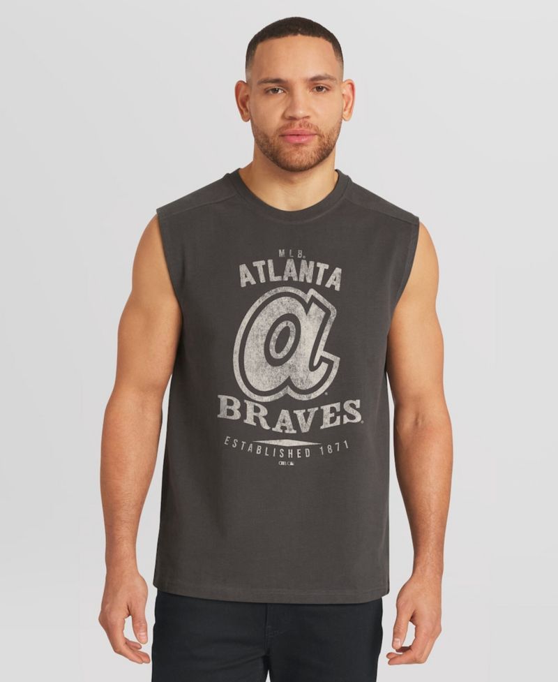 Darius Rucker Collection by Fanatics Men's Charcoal Atlanta Braves Muscle Tank Top
