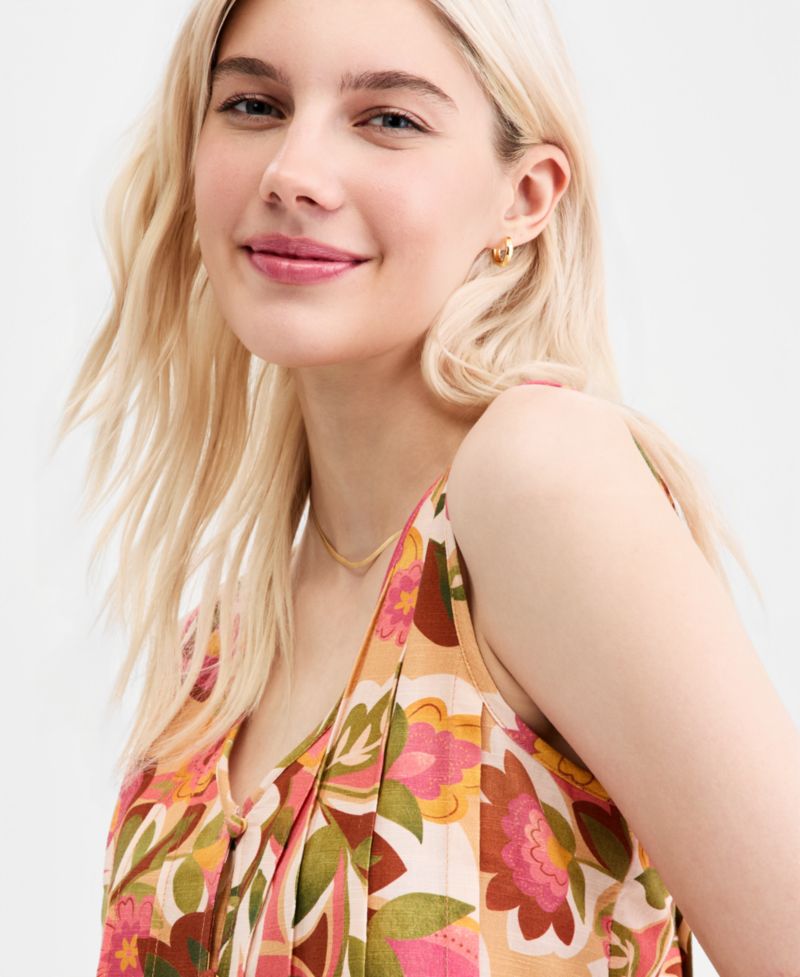 Women's Printed V-Neck Sleeveless Top