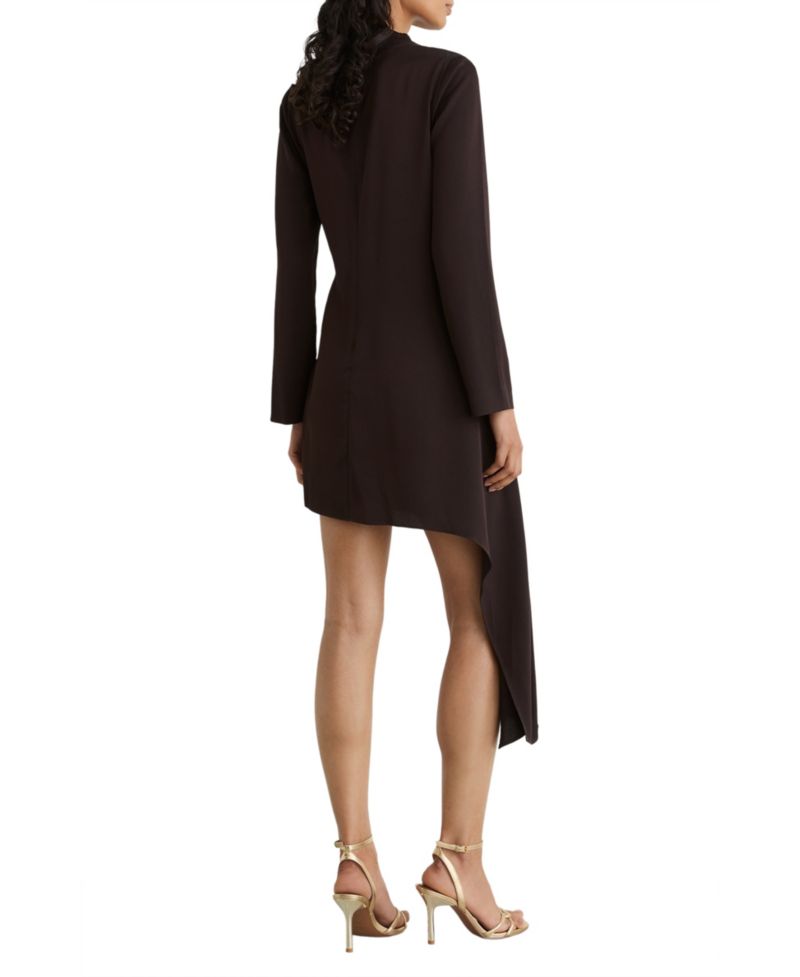 Women's Bethany Long-Sleeve Cowl Neck Asymmetric Hem Mini Dress