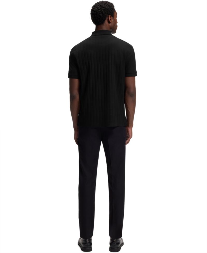 Men's Mercerized-Cotton Vertical Stripes Polo Shirt
