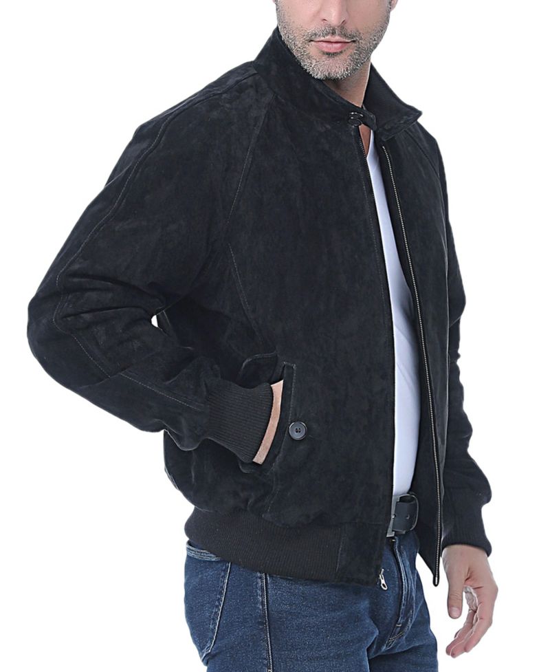 Men WWII Suede Leather Bomber Jacket