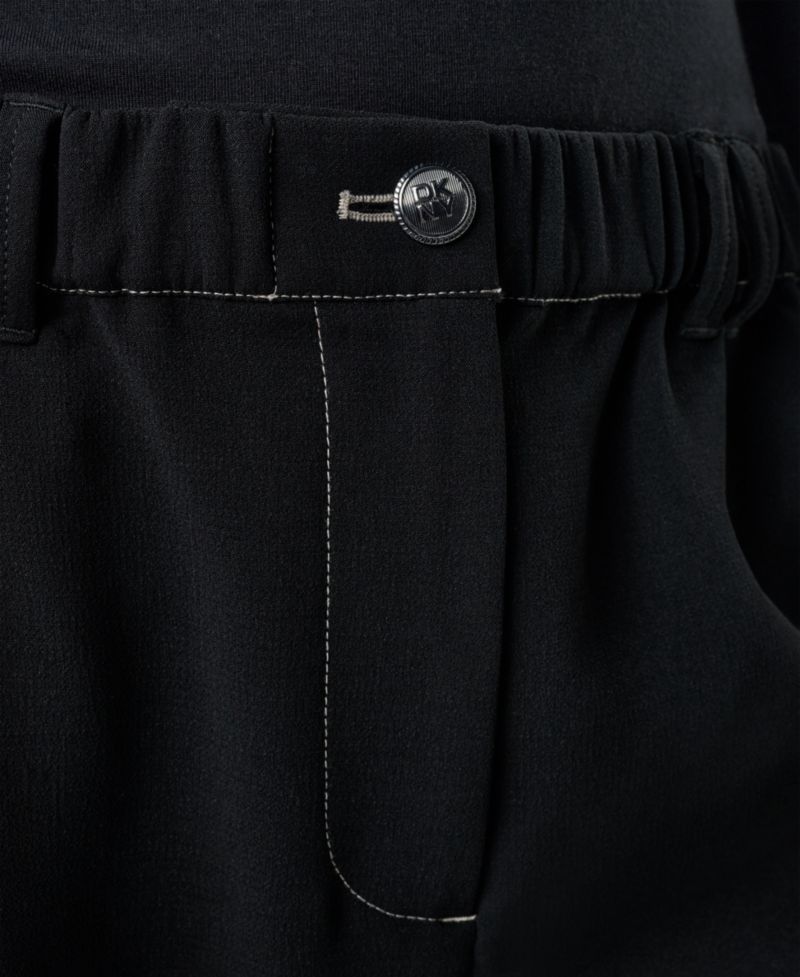Women's High-Rise Contrast-Stitching Tab-Pocket Pants