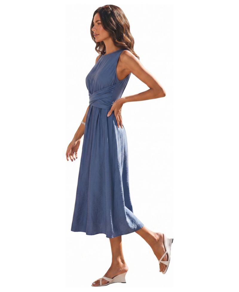 Women's Cosmopolitan Crewneck Sleeveless Midi Dress