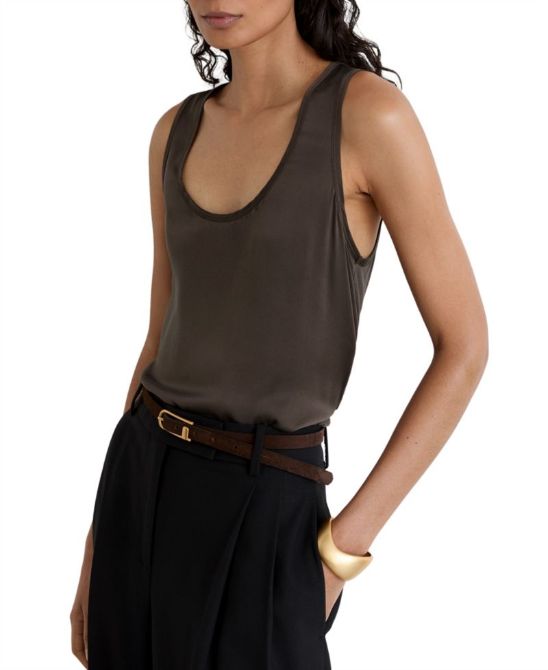 Women's Ruby Silk-Front Scoop Neck Cami Top