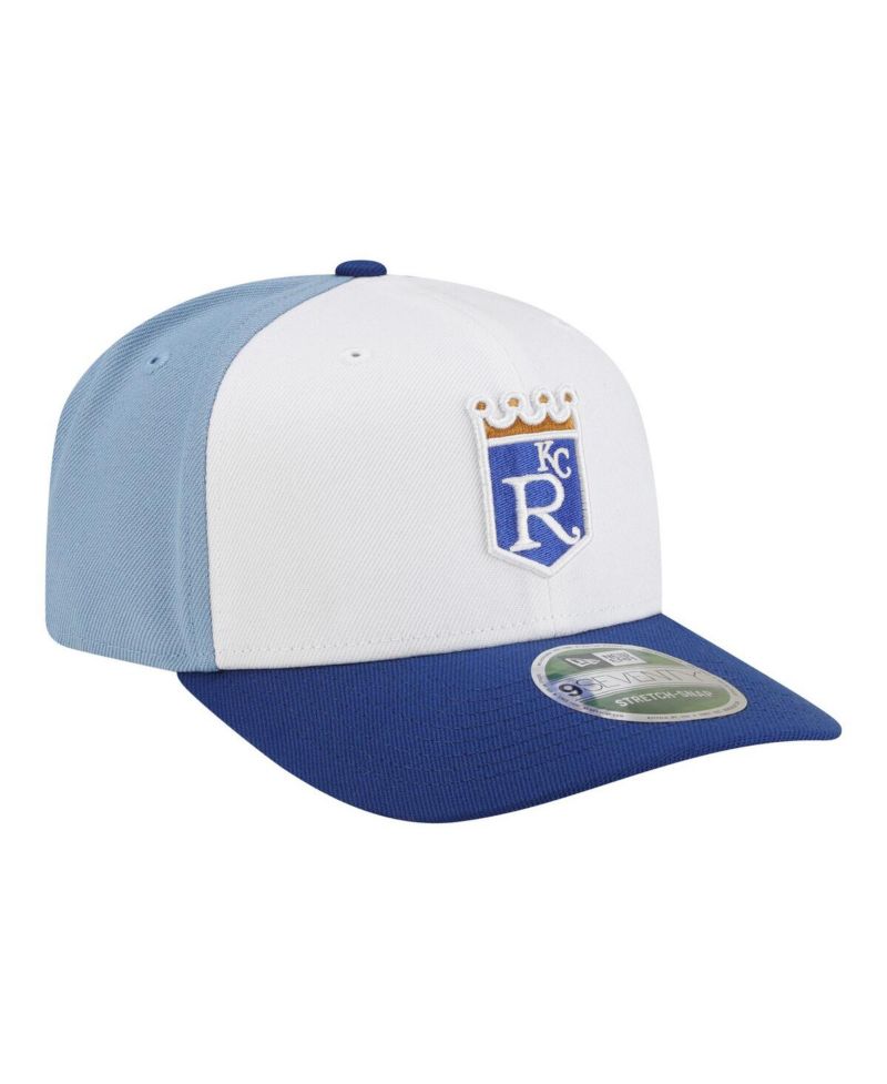 Men's White/Light Blue Kansas City Royals Player Replica 9SEVENTY Adjustable Hat