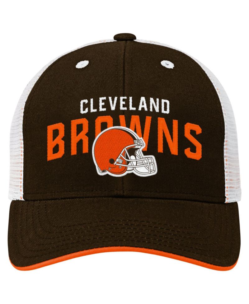Big Boys and Girls Brown Cleveland Browns Core Lockup Trucker Adjustable Hat