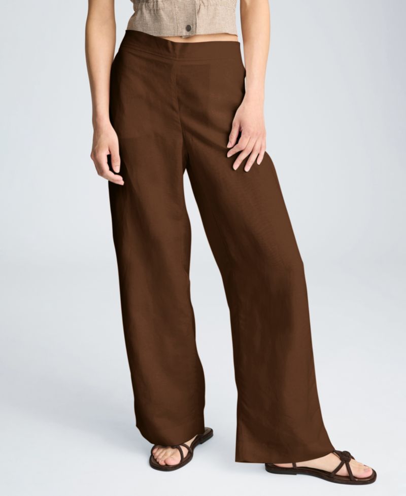 Women's Pull-On Linen Wide-Leg Pants