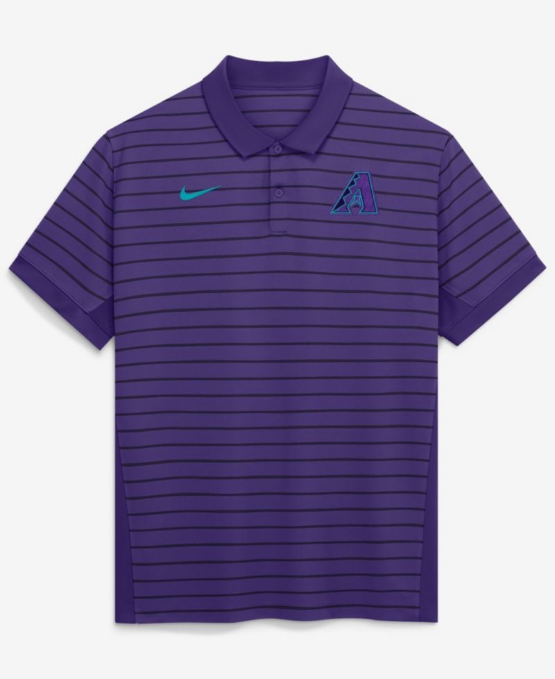 Men's Purple/Black Arizona Diamondbacks Authentic Collection City Connect Striped Victory Dri-FIT Polo Shirt
