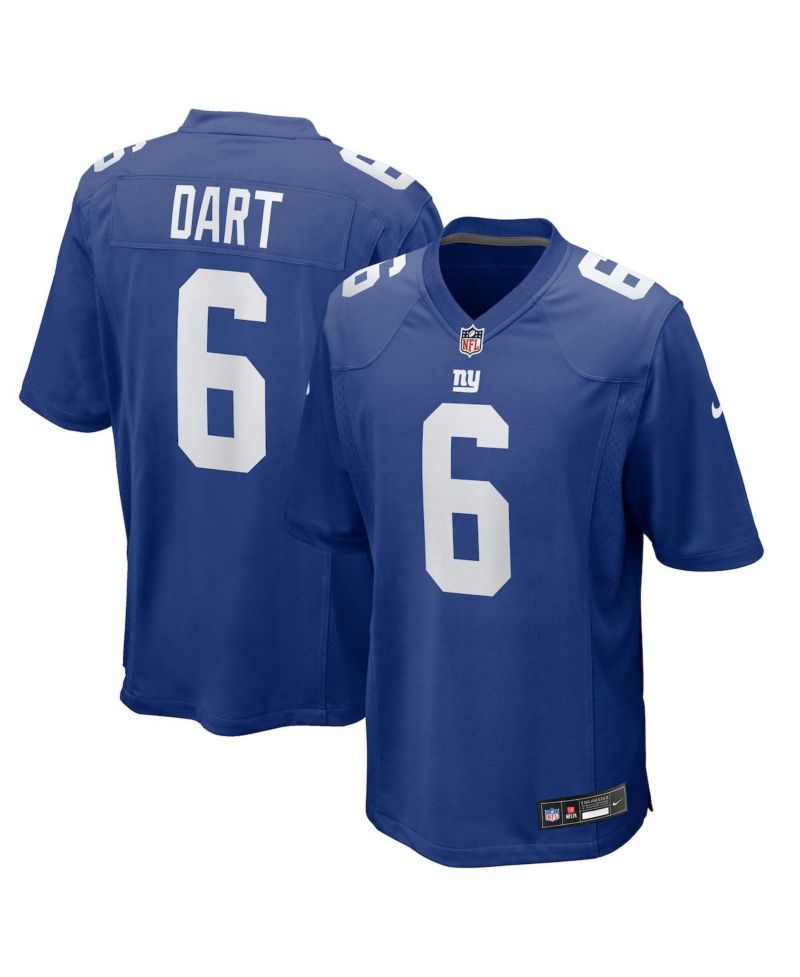 Men's Jaxson Dart Royal New York Giants 2025 NFL Draft First Round Pick Game Jersey