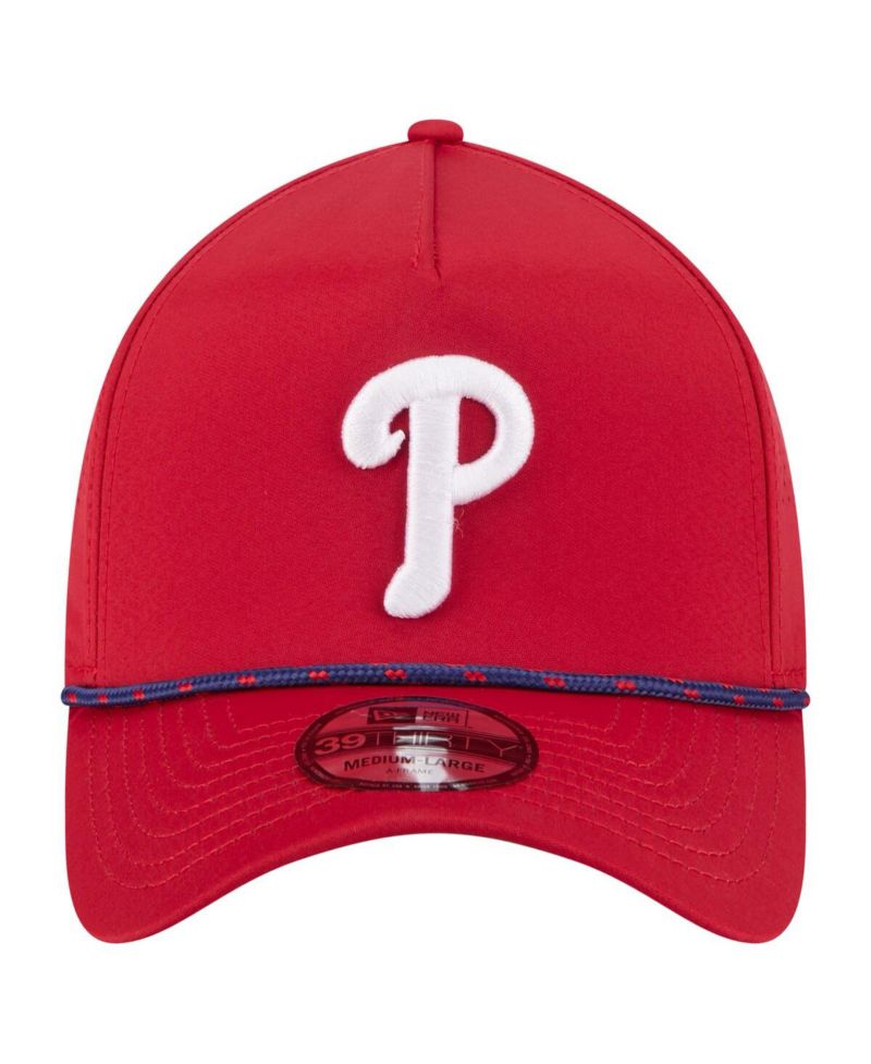 Men's Red Philadelphia Phillies 39THIRTY A-Frame Perforated Flex Hat