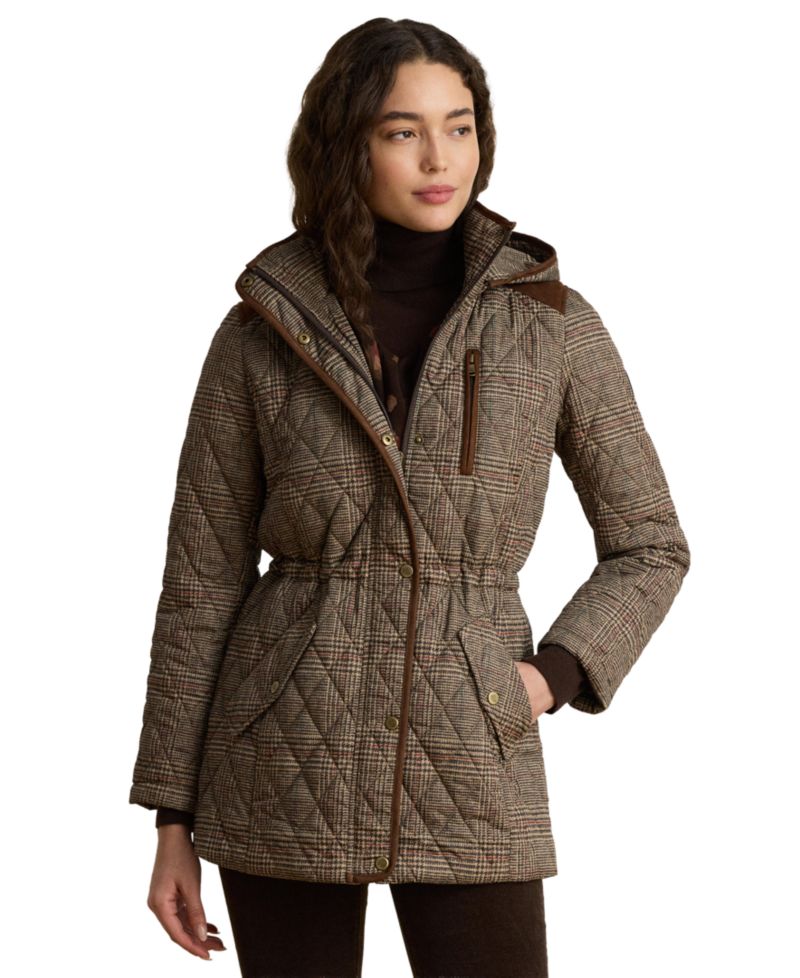Petite Hooded Quilted Anorak Coat
