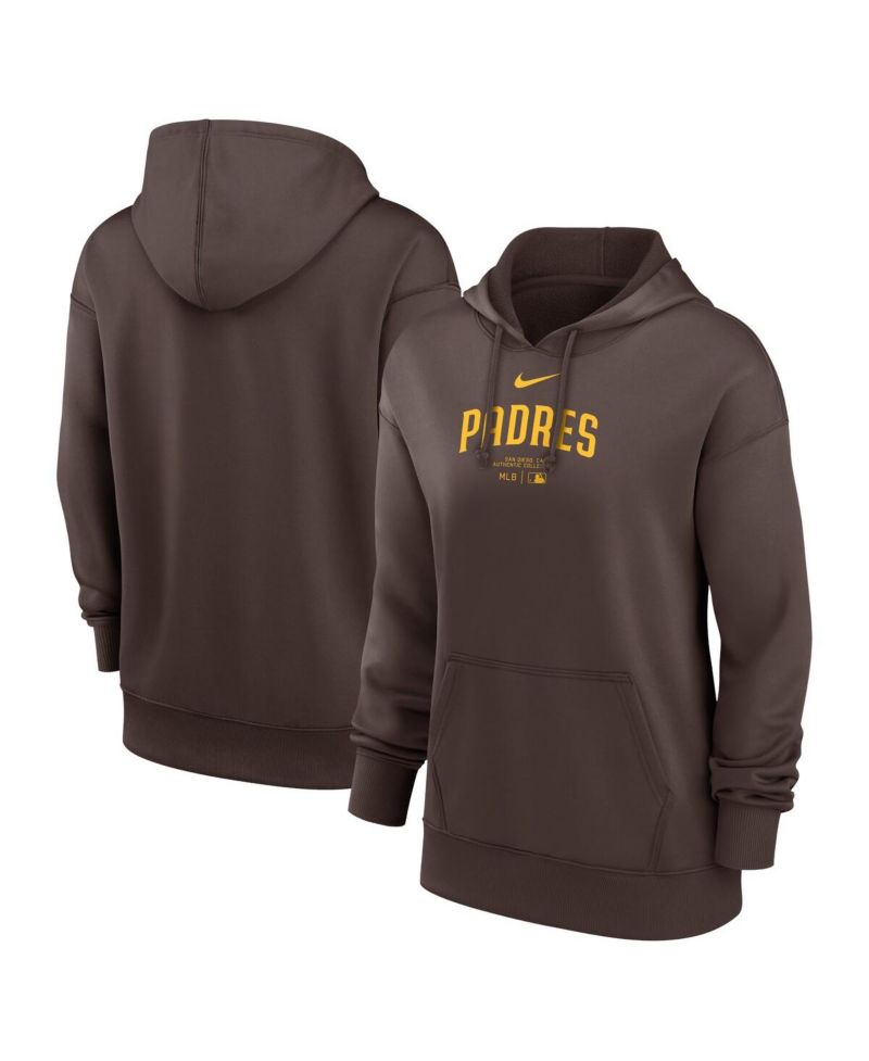 Women's Brown San Diego Padres Authentic Collection Performance Pullover Hoodie
