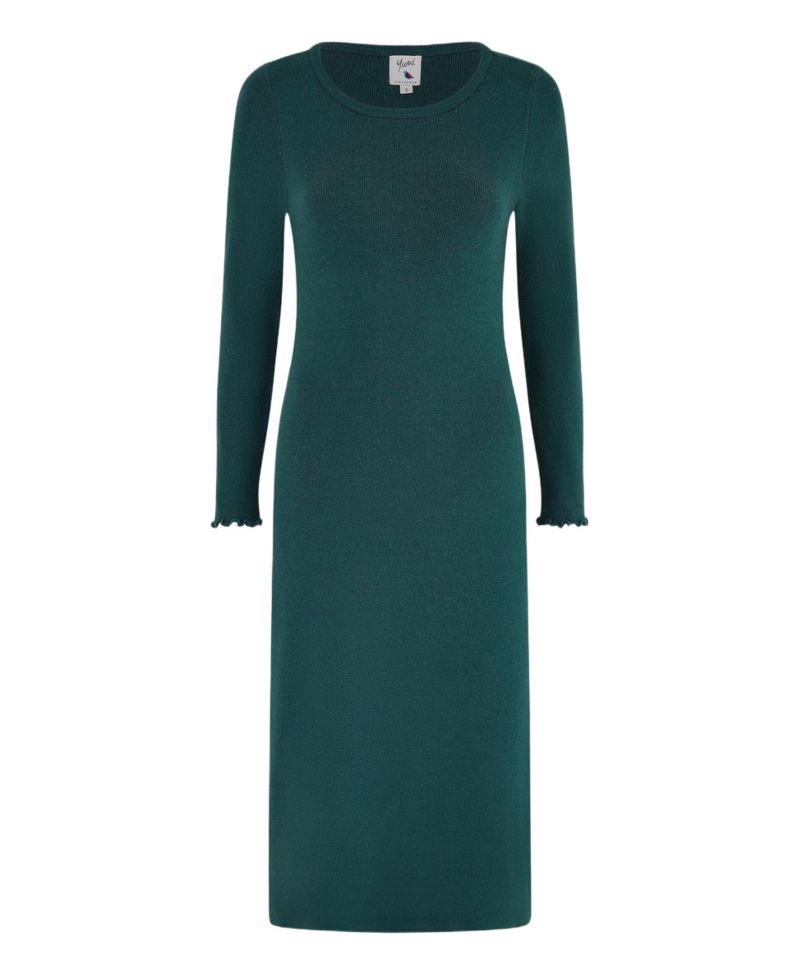 Women's Luminous Sparkle Knit Midi Sweater Dress