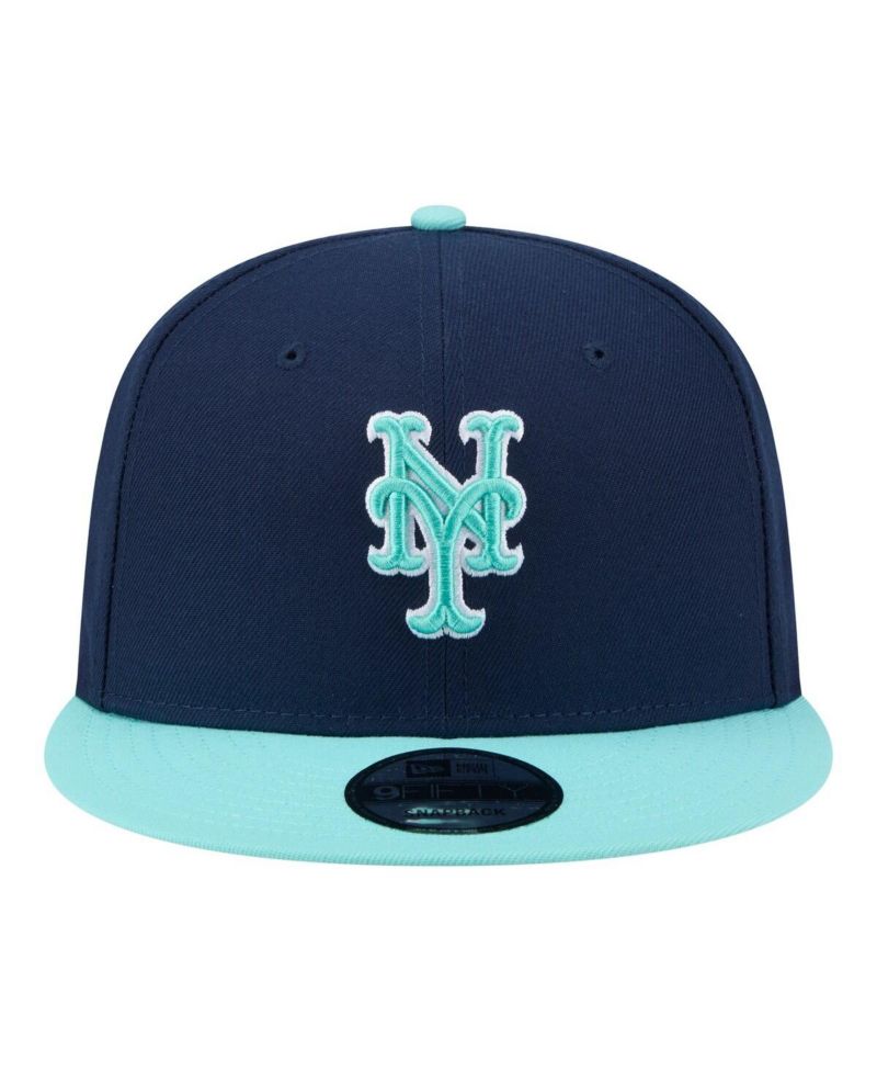 Men's Navy/Turquoise New York Mets Two-Tone Color Pack 9FIFTY Snapback Hat