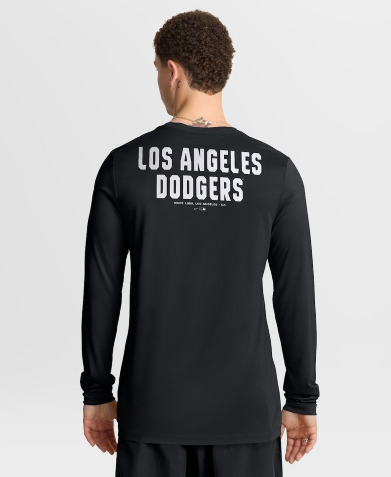 Men's Black Los Angeles Dodgers 2-Hit Legend Dri-FIT Long Sleeve T-Shirt