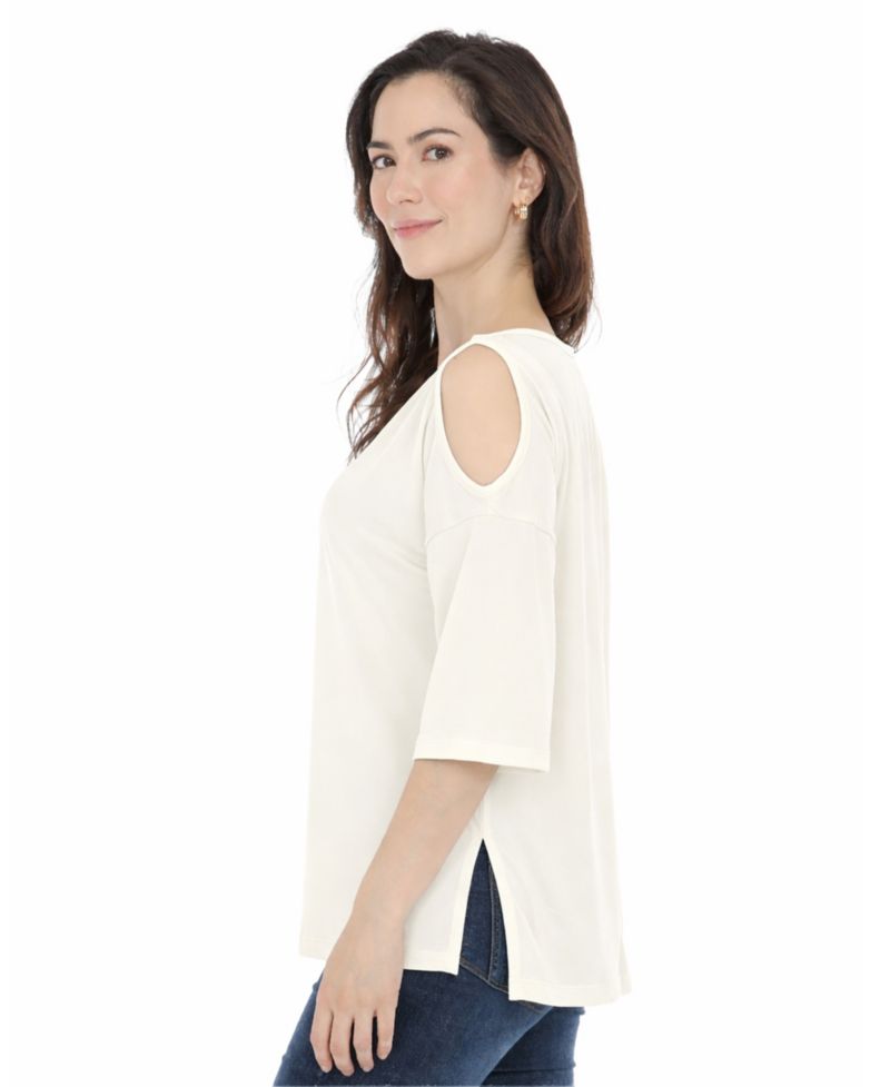 Women's Casual Cold Shoulder Pullover Top