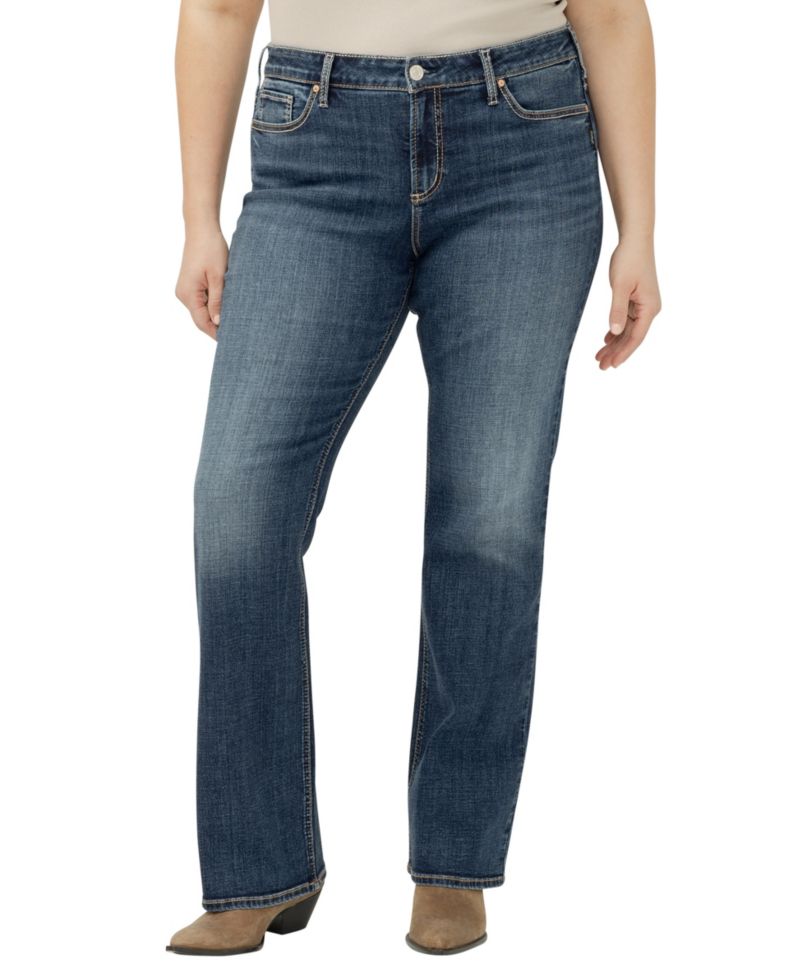 Plus Size Elyse Mid Rise Comfort Fit Bootcut Jeans