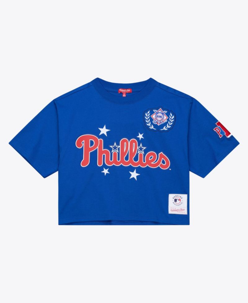 Women's Royal Philadelphia Phillies Pep Rally Cropped Boxy T-Shirt
