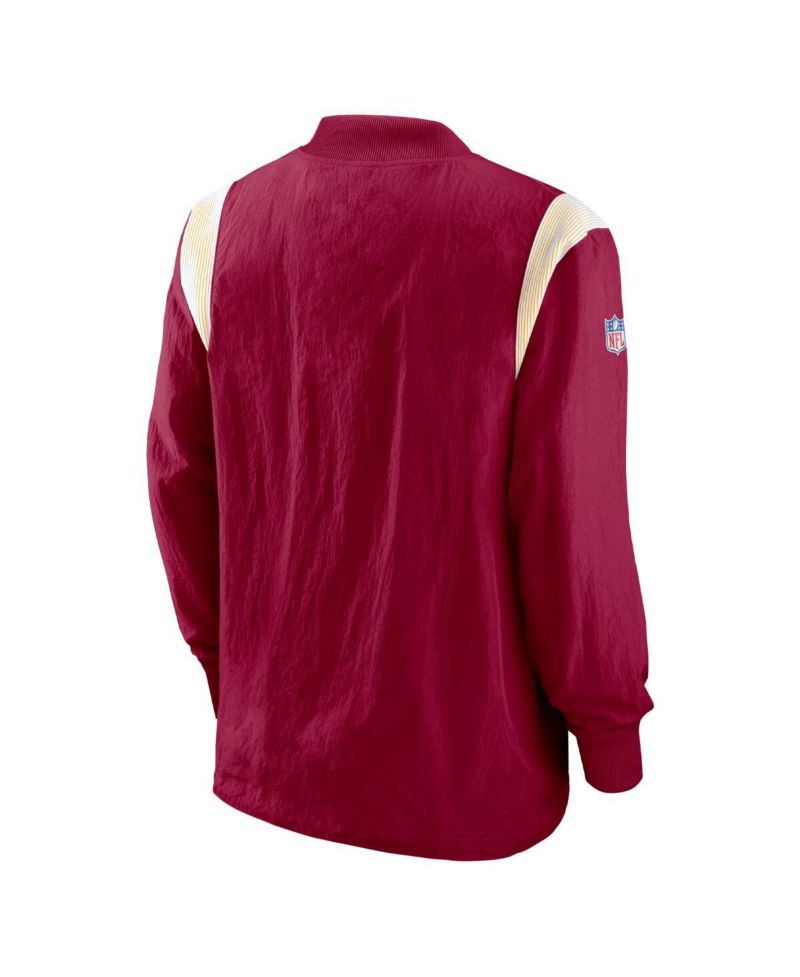 Men's Burgundy Washington Commanders Sideline Athletic Stack V-neck Pullover Windshirt Jacket