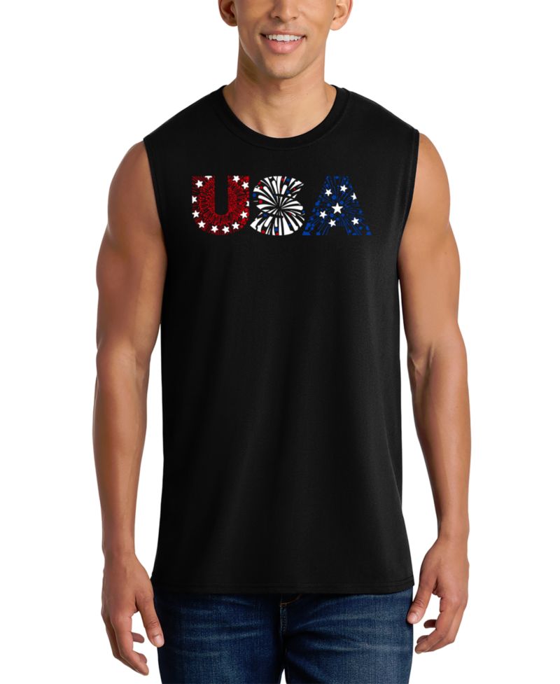Men's USA Fireworks Flag Tank Top