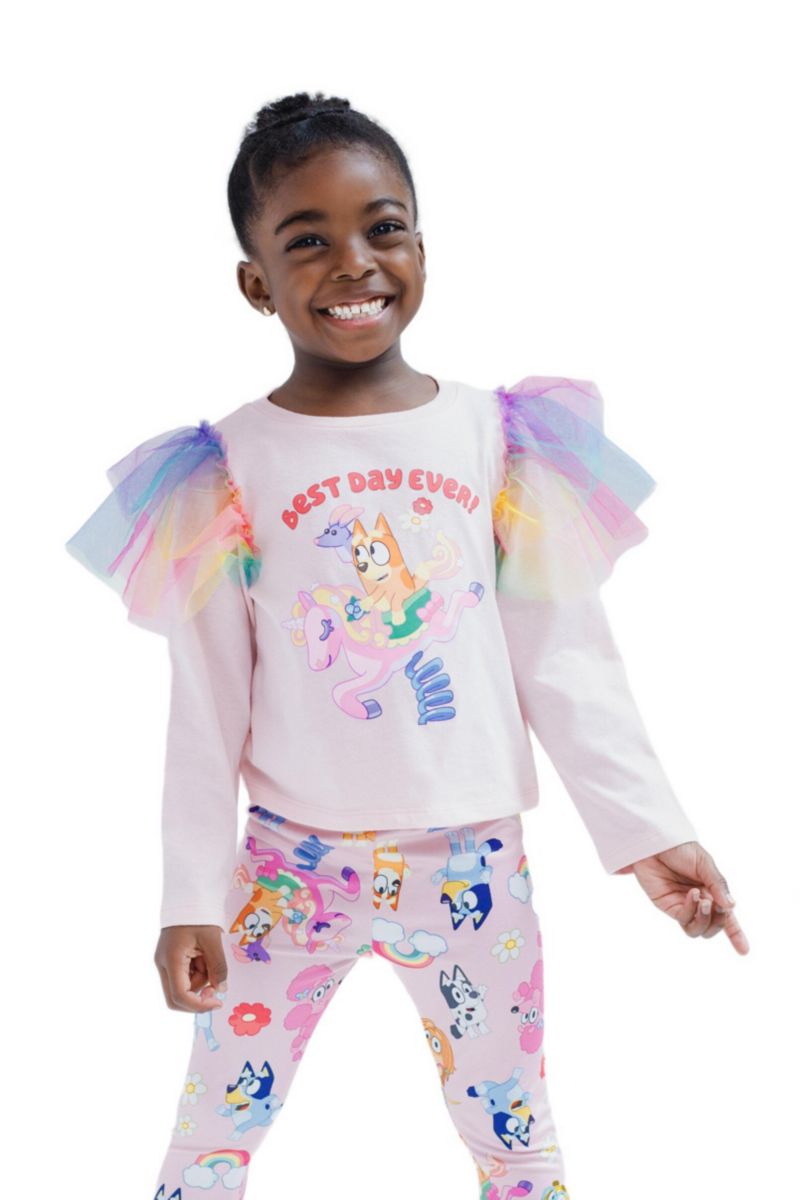 Girls' Tee and Tulle Leggings Set