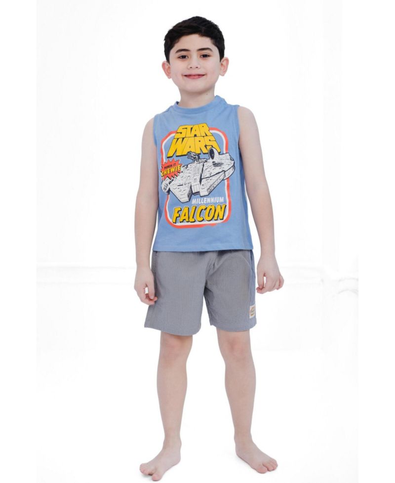 Little Boys Millennium Falcon 5-20 Sleeveless 2-Piece Tank Top and Shorts Set