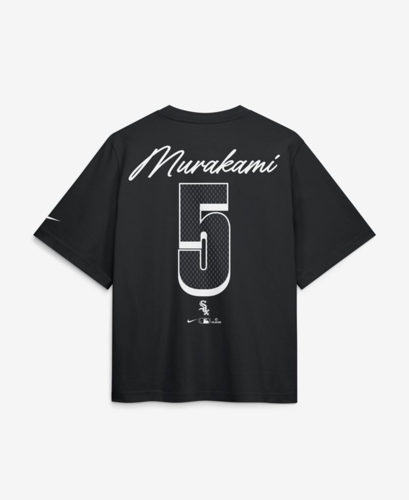 Women's Munetaka Murakami Black Chicago White Sox Premium Essentials Boxy Name & Number T-Shirt