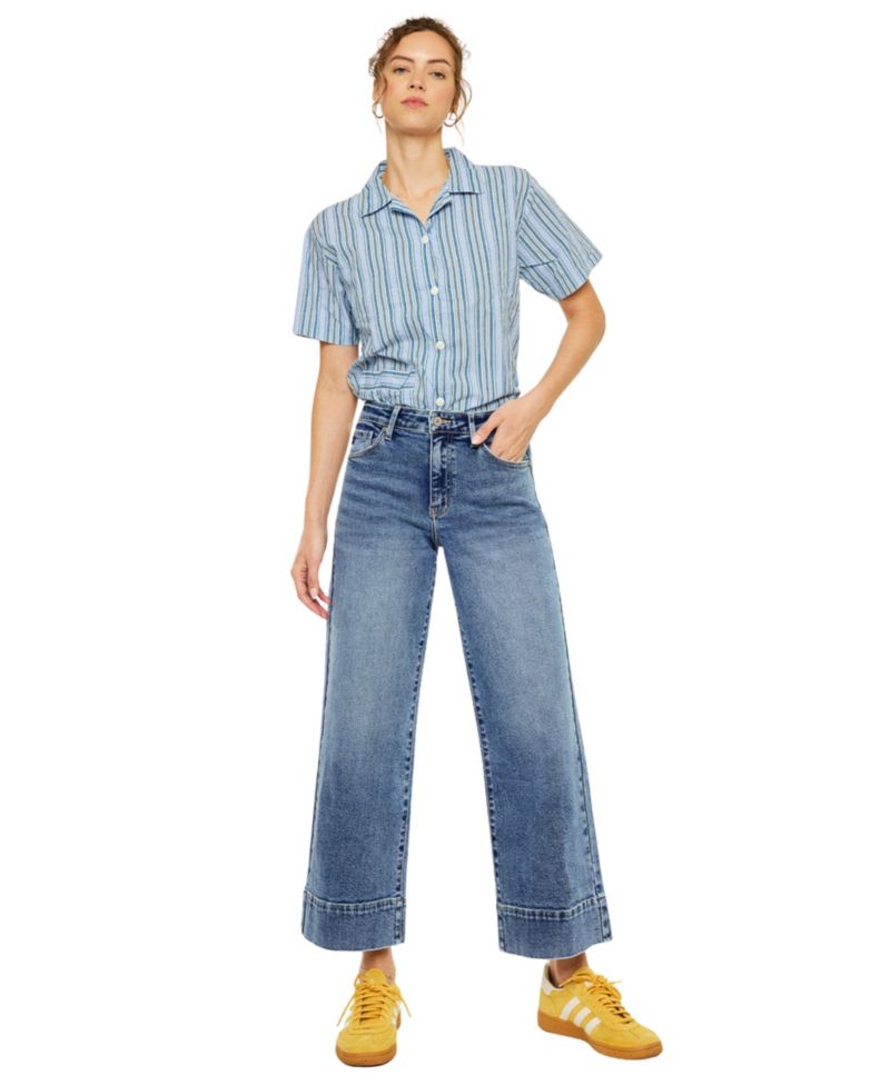 Women's Nessa High Rise Crop Wide Leg Jeans
