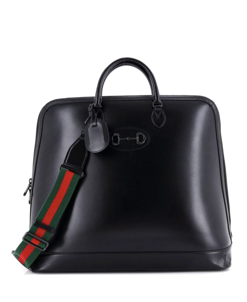Large Horsebit 1955 Web Duffle Bag Leather