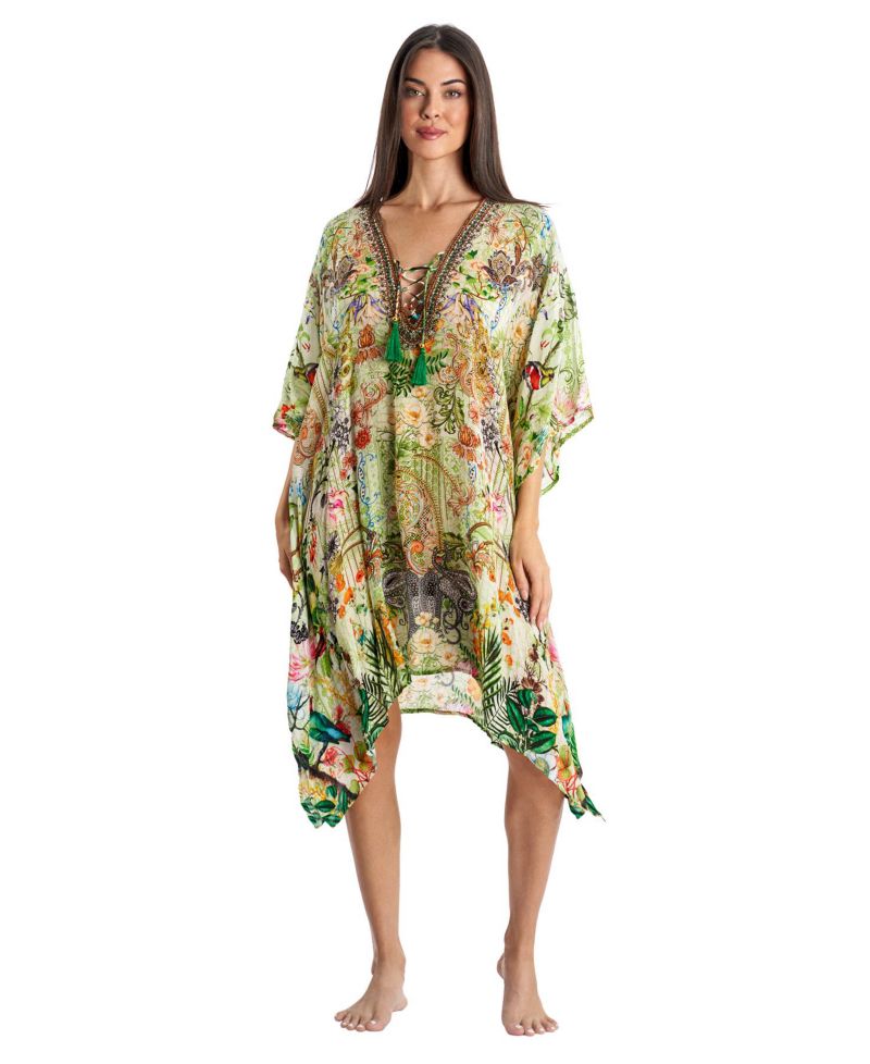 Women's V-neck Short Kaftan Dress