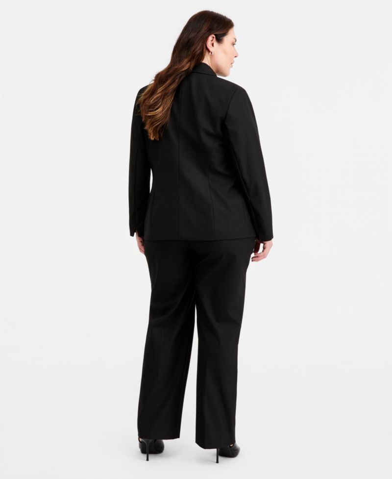 Plus Size Machine Washable Mid Rise Straight Leg Pants