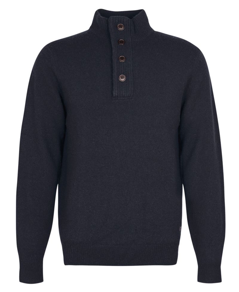 Men's Patch Half Zip Wool Sweater