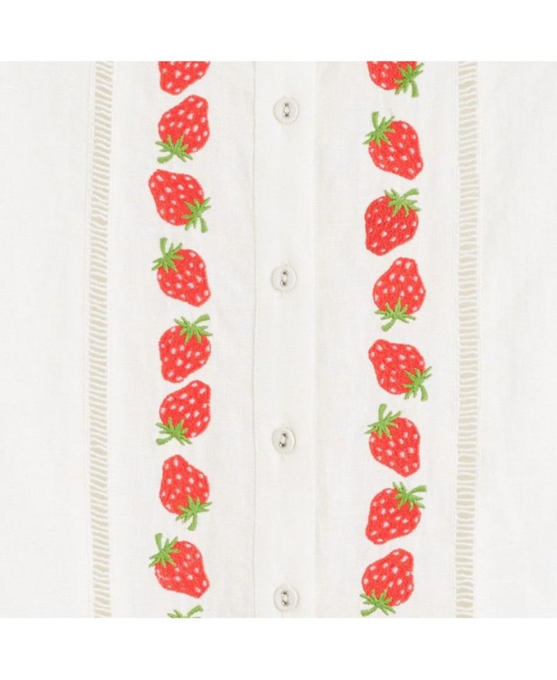 Women's Chinti and Parker Linen-Blend Strawberry Shirt