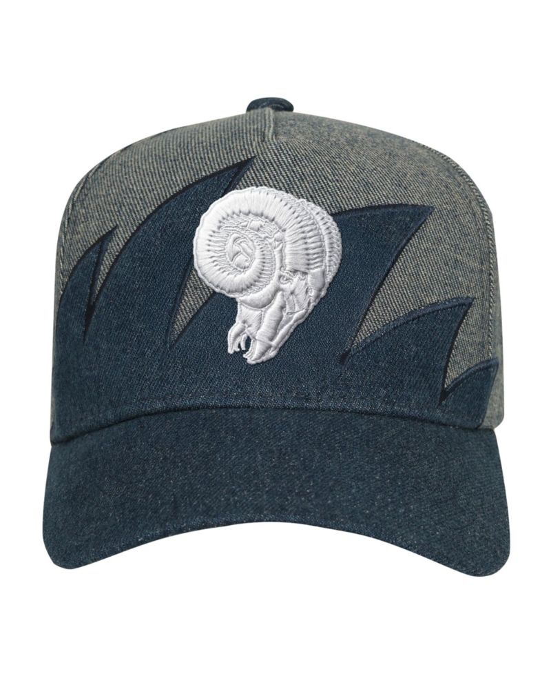 Big Boys and Girls Denim Los Angeles Rams Sharktooth Pro Pinch Adjustable Hat