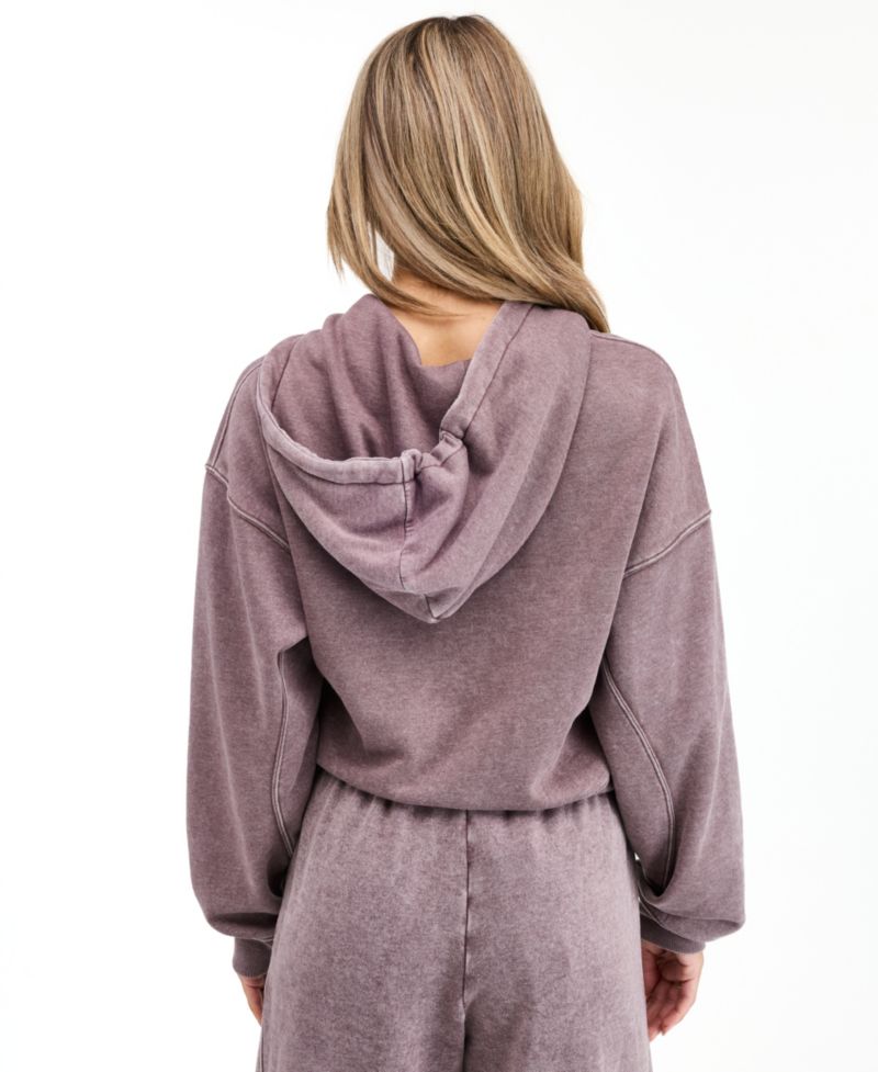 Women's Lounge Crop-Zip Cotton-Blend Sweatshirt