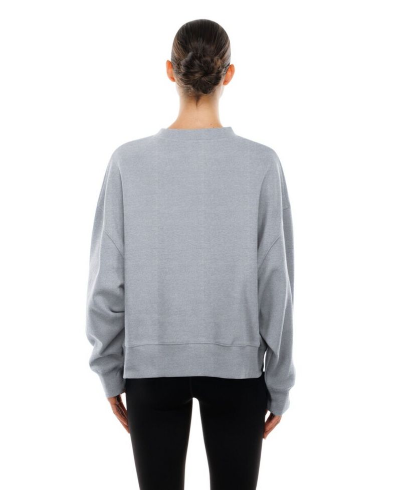 Women's Gray USA Baseball 2026 World Baseball Classic Mineral Wash Dolmen Sleeve Fleece Sweatshirt
