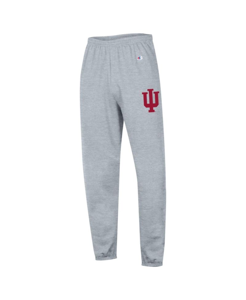 Men's Heather Gray Indiana Hoosiers Powerblend Banded Fleece Sweatpants