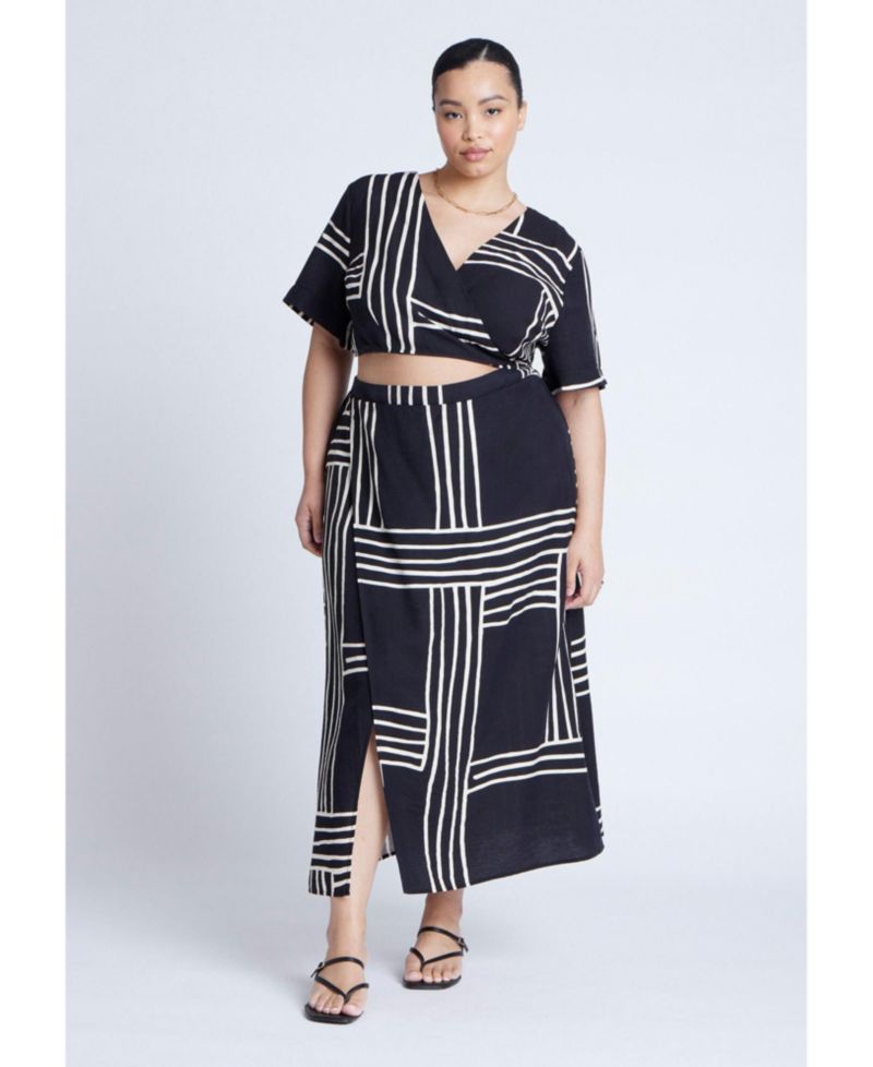 Women's Wrapover Printed Skirt