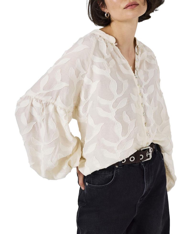 Women's Floral Jacquard Blouse