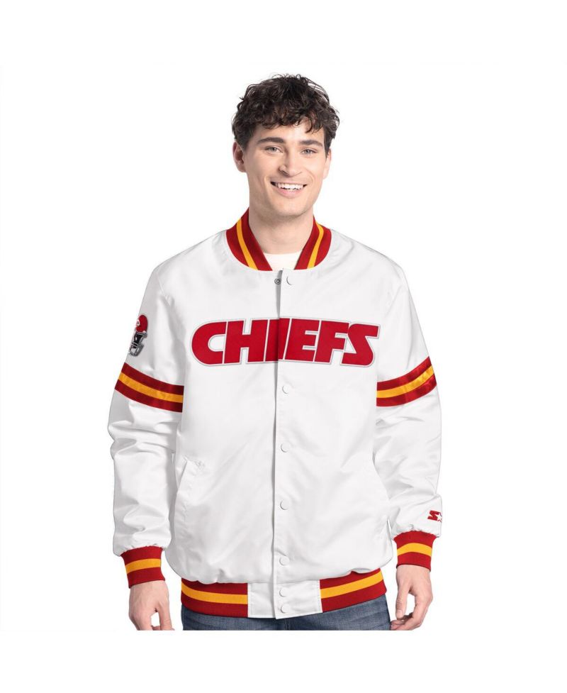 Men's White Kansas City Chiefs Scout Full-Snap Varsity Jacket