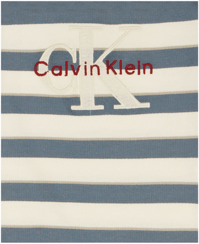 Baby Boys' French Terry Striped Crewneck Romper