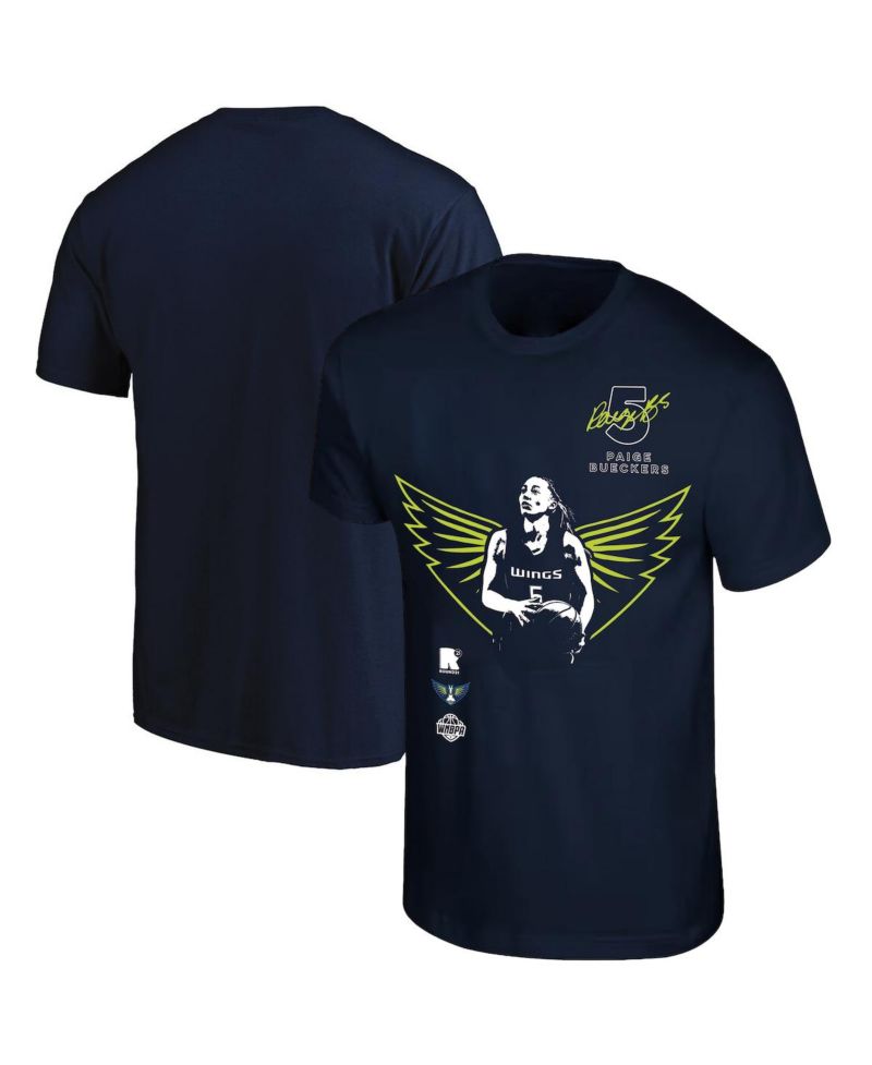 Men's and Women's Paige Bueckers Navy Dallas Wings 2025 WNBA Draft Night T-Shirt