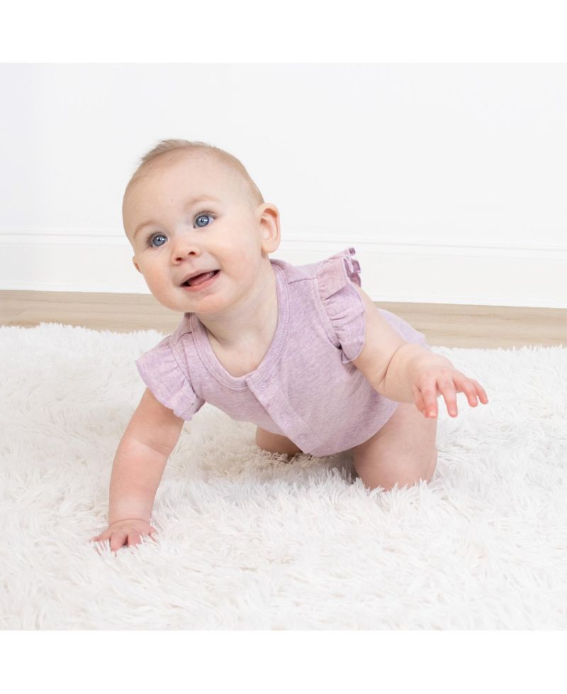 Baby Girls Rompers - Lilac Stars, 2 Pack