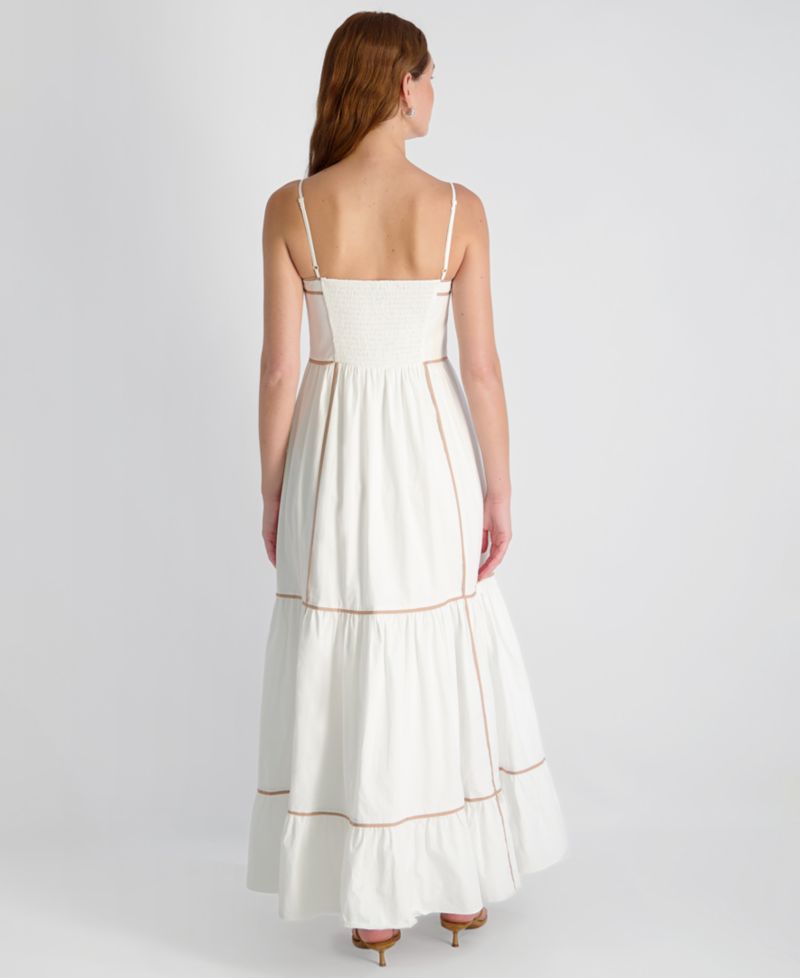 Women's Square-Neck Cambria Contrast Trim Maxi Dress