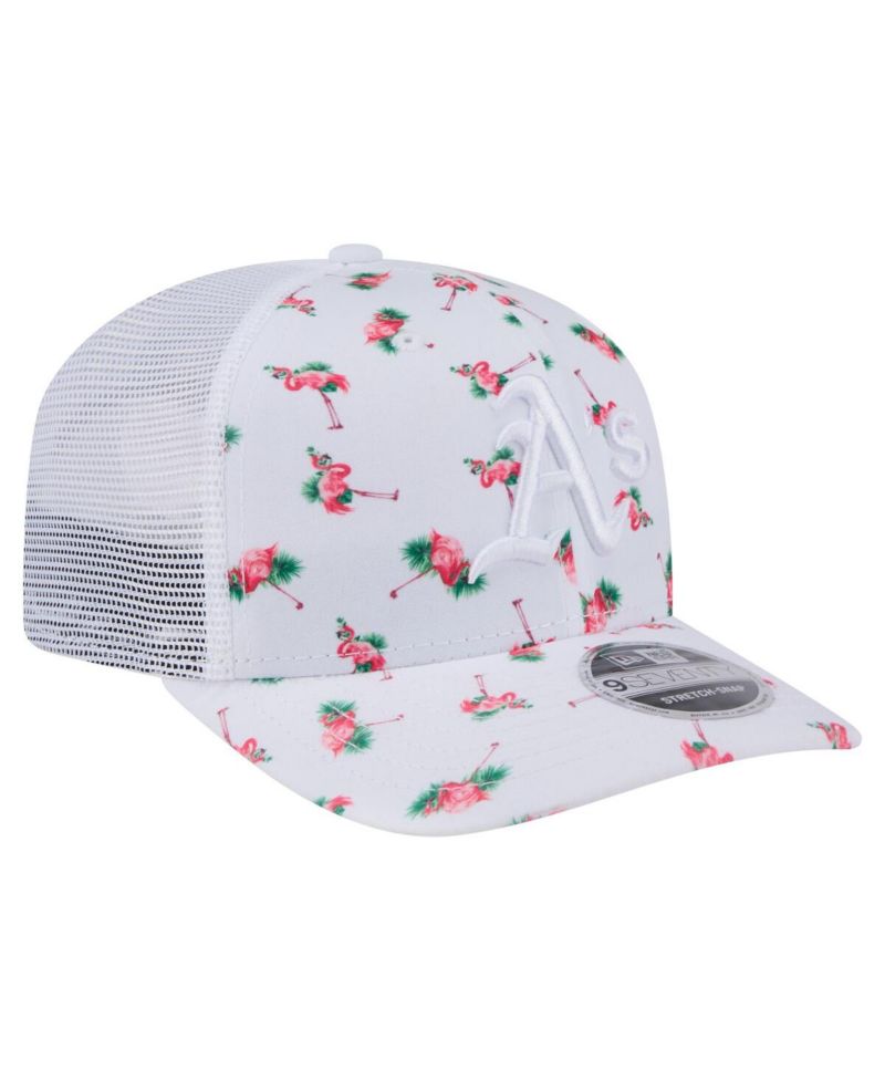 Men's White Athletics Flamingo Mesh Back 9SEVENTY Stretch-Snap Hat