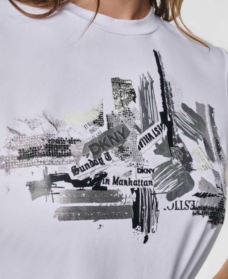 Women's Studded City Graphic Short-Sleeve T-Shirt