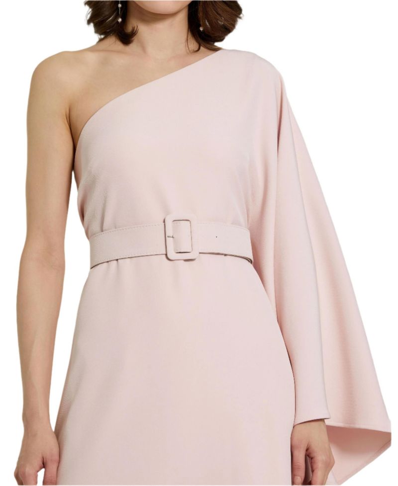 Women's Crepe One Sleeve Belted Kaftan Dress