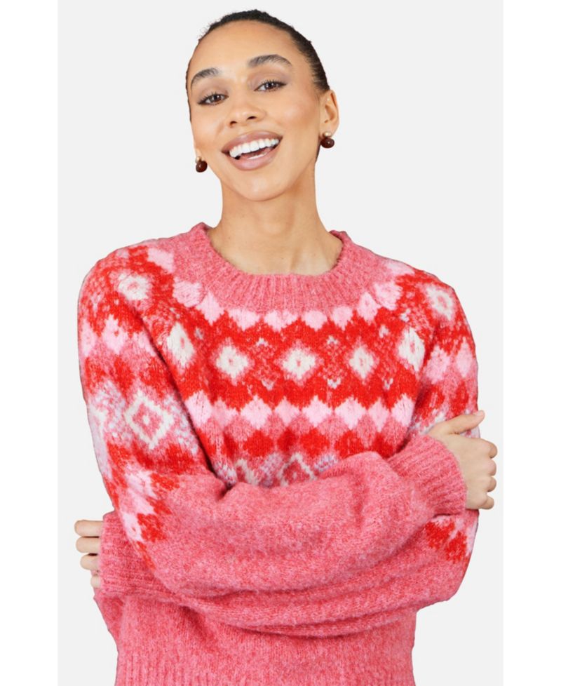 Women's Fairisle Wool Blend Relaxed Jumper