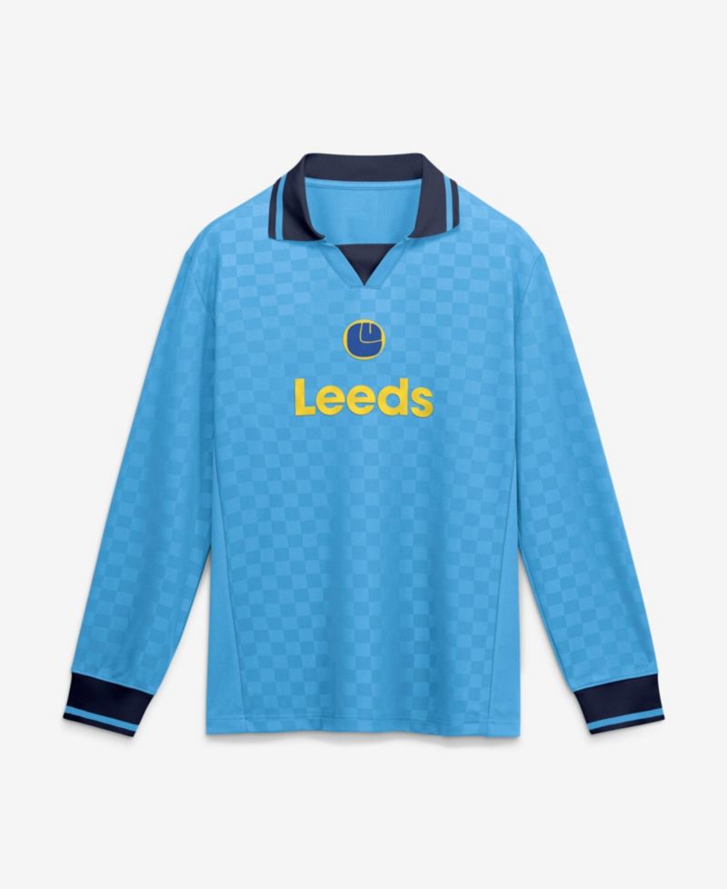 Men's Leeds United Oversized Pique Long Sleeve Polo Shirt
